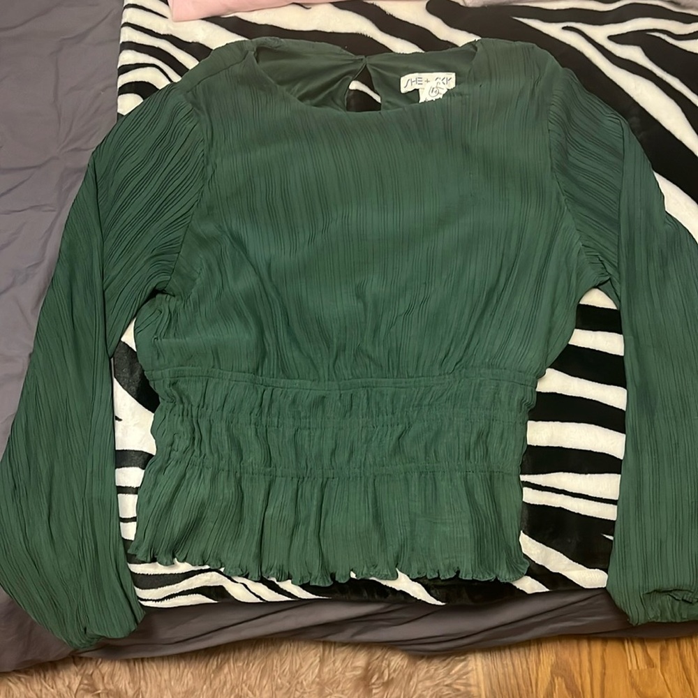 Emerald green blouse